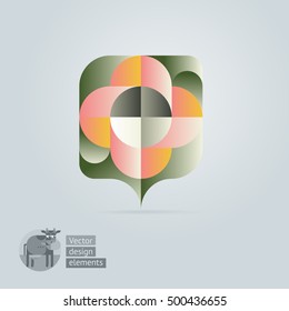 Stock Vector Flower tags in a modern flat style with gradients and shadows. Template for Youth flyer, brochure, website.