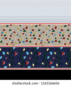 stock vector flowers border pattern