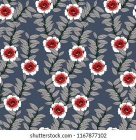 stock vector flowers patties pattern on grey background