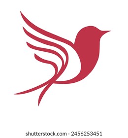 stock vector flying sparrow illustration logo.isolated white background