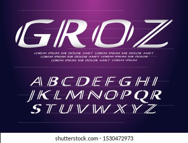 stock vector font set italic bold, futuristic font template. alphabet modern typography for party poster, t shirt. minimalistic concept font design.