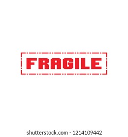 Stock vector fragile red square stamp