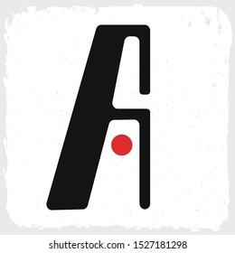 stock vector A geometric ethnic style with red points letter, abstract logo icon design template for business corporate, hipster theme, trendy posters . minimalistic concept logo design.