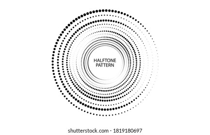 Stock vector halftone circular disk black and white concept background