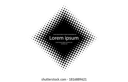 Stock vector halftone pattern black and white diamond concept background design