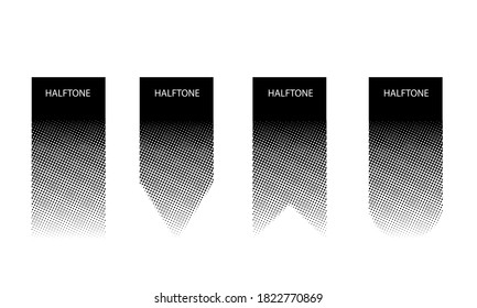 Stock vector halftone shape object pattern. black and white dotted