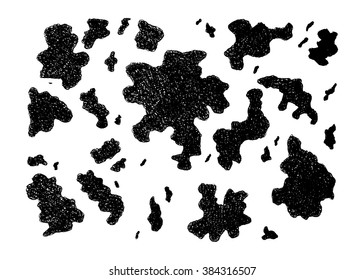 Stock vector hand drawn abstract animal skin imitation print pattern. Cow skin.