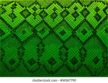 Stock vector hand drawn abstract animal skin imitation print pattern. Snake skin on a green background. 