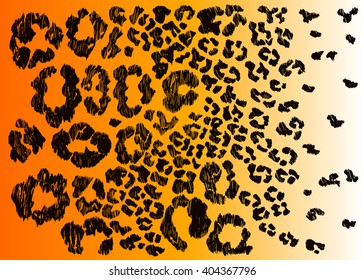 Stock vector hand drawn abstract animal skin imitation print pattern. Leopard skin on a light orange background. 