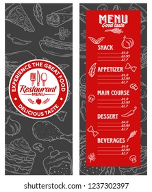 stock vector of hand drawn fast food restaurant menu object graphic illustration in black background