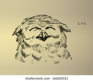 stock vector hand drawn owl illustration