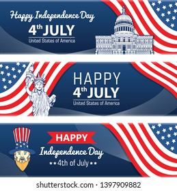 stock vector happy 4th of july independence day greeting design
