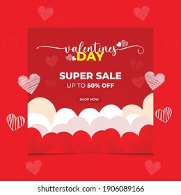 Bolsa de Vectores Feliz Día de San Valentín afiche de venta con corazones rojos, San Valentín de amor y sentimientos de venta diseño de fondo. ilustración