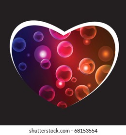 Stock vector heart with colorful bubbles