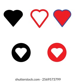 Stock Vector Heart Shape Icon, Love Symbol Valentine Illustration And Graphics