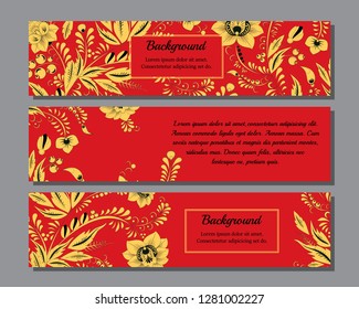 Stock vector horisontal banner with flowers. layout design. corp