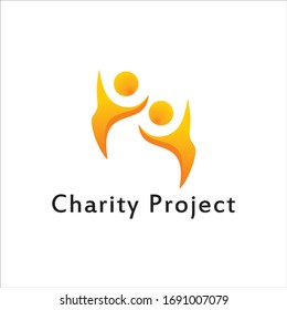 Stock Vector Human Charity Project Icon Logo