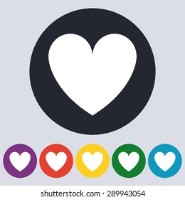 Stock Vector icon heart. Flat design.