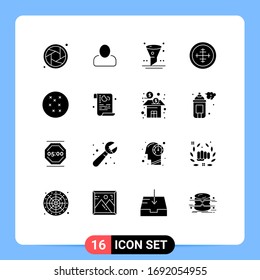 Stock Vector Icon Pack of 16 Line Signs and Symbols for data; cross stitch; interface; target; military Editable Vector Design Elements
