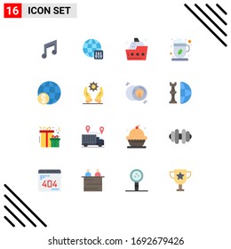 Stock Vector Icon Pack of 16 Line Signs and Symbols for finance; tea; cruise; hot; summer Editable Pack of Creative Vector Design Elements