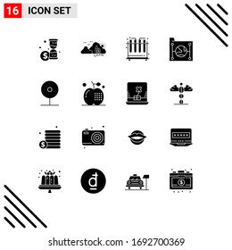 Stock Vector Icon Pack of 16 Line Signs and Symbols for cctv; network; chemistry; file; data Editable Vector Design Elements