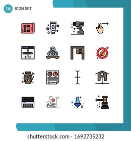 Stock-Vektorillustration-Icon-Paket mit 16 Line-Zeichen und -Symbolen für den Browser; Recht; Frau; Geste; Bearbeitbare Design-Elemente für kreative Vektorillustrationen