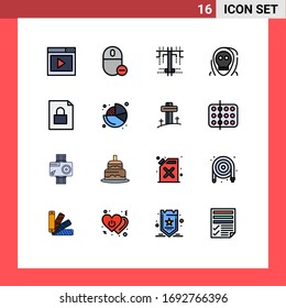 Stock Vector Icon Pack of 16 Line Signs and Symbols for monster; evil; mouse; death; type Editable Creative Vector Design Elements