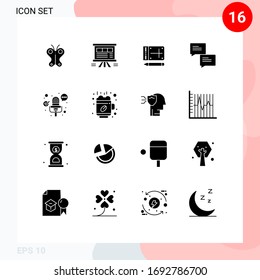Stock Vector Icon Pack of 16 Line Signs and Symbols for multimedia; message; sales; communication; education Editable Vector Design Elements