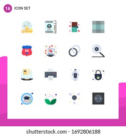 Stock Vector Icon Pack of 16 Line Signs and Symbols for security; shield; chocolate; american; grid Editable Pack of Creative Vector Design Elements