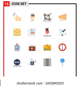 Stock Vector Icon Pack of 16 Line Signs and Symbols for dish; laud; sharing; speaker; development Editable Pack of Creative Vector Design Elements