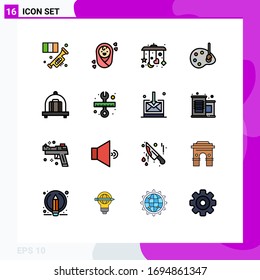 Stock-Vektorsymbol-Paket mit 16 Zeichen und Symbolen für die Reparatur; Gepäck; Baby; bearbeiten; Editierbare kreative Vektordesign-Elemente zeichnen
