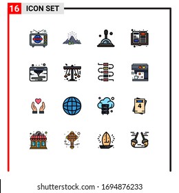 Paquete de iconos vectores estándar de 16 señales de línea y símbolos para impresora; internet; fuegos artificiales; revista; materiales de diseño de vectores creativos editables de catálogos