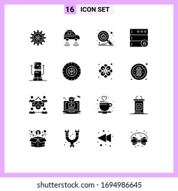 Stock Vector Icon Pack of 16 Line Signs and Symbols for bot; server; wifi; lock; protect Editable Vector Design Elements