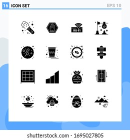 Stock Vector Icon Pack of 16 Line Signs and Symbols for baby; science; hotel; experiment; burner Editable Vector Design Elements