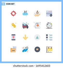 Stock Vector Icon Pack of 16 Line Signs and Symbols for dish; search; swim; database; finance Editable Pack of Creative Vector Design Elements