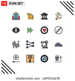 Stock Vector Icon Pack of 16 Line Signs and Symbols for vision; eye; bank; revenue; income Editable Creative Vector Design Elements