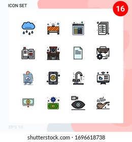 Stock Vector Icon Pack of 16 Line Signs and Symbols for tutorial; book; browser; management; document Editable Creative Vector Design Elements