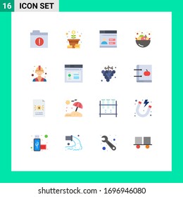 Stock Vector Icon Pack of 16 Line Signs and Symbols for browser; labour; web; builder; summer Editable Pack of Creative Vector Design Elements
