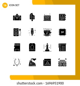 Stock Vector Icon Pack of 16 Line Signs and Symbols for mobile; diary; ice cream; book; economy Editable Vector Design Elements