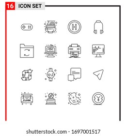 Paquete de iconos vectores estándar de 16 señales de línea y símbolos para hornear; datos; signo; copia de seguridad; elementos de diseño de vectores editables por teléfono
