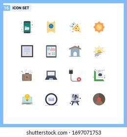 Stock Vector Icon Pack of 16 Line Signs and Symbols for ribbon; insignia; confetti; badges; sunshine Editable Pack of Creative Vector Design Elements