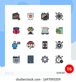 Stock Vector Icon Pack of 16 Line Signs and Symbols for network; graph; business; connection; management Editable Creative Vector Design Elements