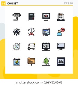 Stock Vector Icon Pack of 16 Line Signs and Symbols for rank; circle; surveillance; globe; newsletter Editable Creative Vector Design Elements