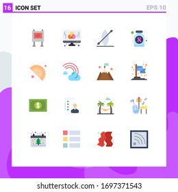 Stock Vector Icon Pack of 16 Line Signs and Symbols for gujjia; cancer sign; creative; pills; bottle Editable Pack of Creative Vector Design Elements