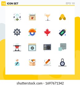 Paquete de iconos vectores estándar de 16 señales de línea y símbolos para blades; establecimiento; jugo; engranaje; ropa Editable Pack de Elementos de diseño de vectores creativos