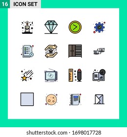 Paquete de iconos vectores estándar de 16 señales de línea y símbolos para la lista; tiempo de estudio; derecho; tiempo de lectura; elementos de diseño de vectores creativos editables de administración