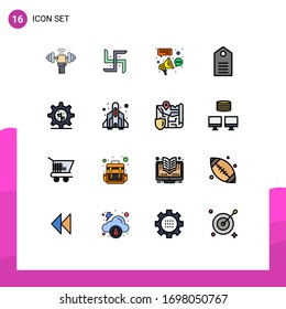 Stock Vector Icon Pack of 16 Line Signs and Symbols for label; clothing; religion; clothes; campaign Editable Creative Vector Design Elements