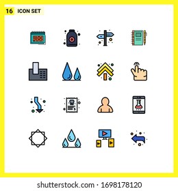 Paquete de iconos vectores estándar de 16 señales de línea y símbolos para lápiz; dibujo; sauna; cuaderno de esbozo; elementos de diseño de vectores creativos editables de navegación