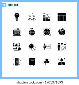 Stock Vector Icon Pack of 16 Line Signs and Symbols for online; website; analytics; website; layout Editable Vector Design Elements