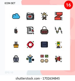 Stock Vector Icon Pack of 16 Line Signs and Symbols for mouse; footwear; fire; clothes shop; accessories Editable Creative Vector Design Elements